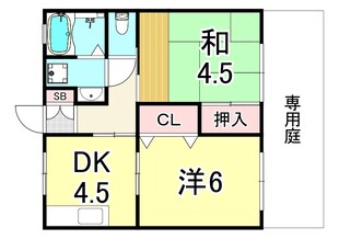 ユ・ハイツ東難波の物件間取画像